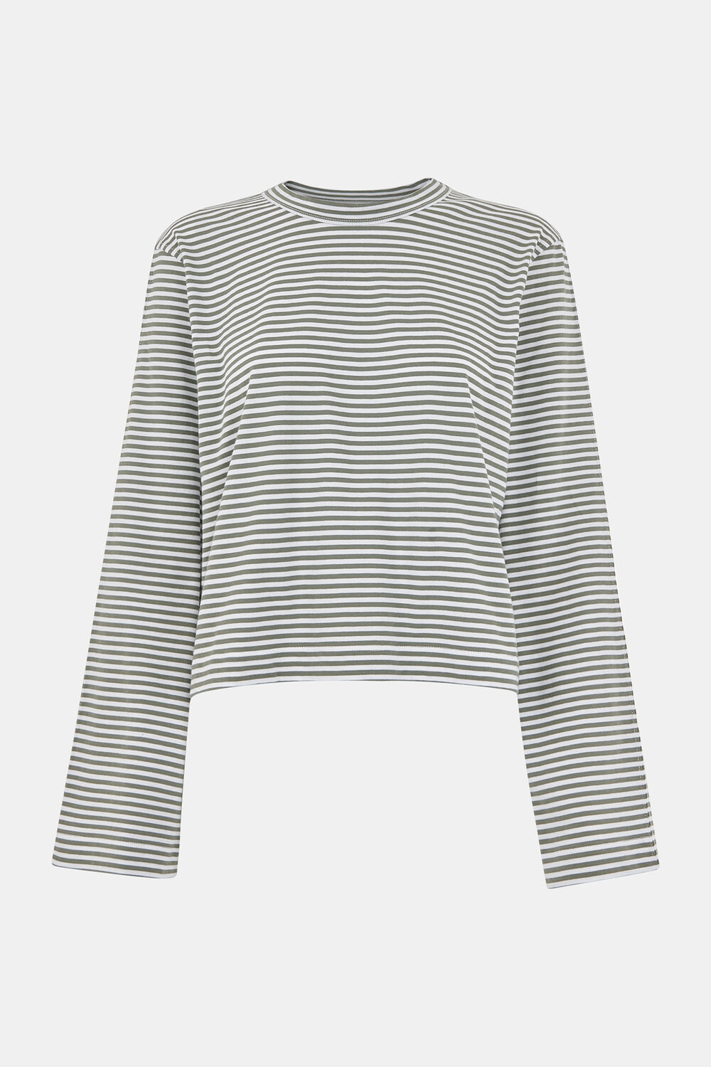 Stripe Crop Long Sleeve Tee